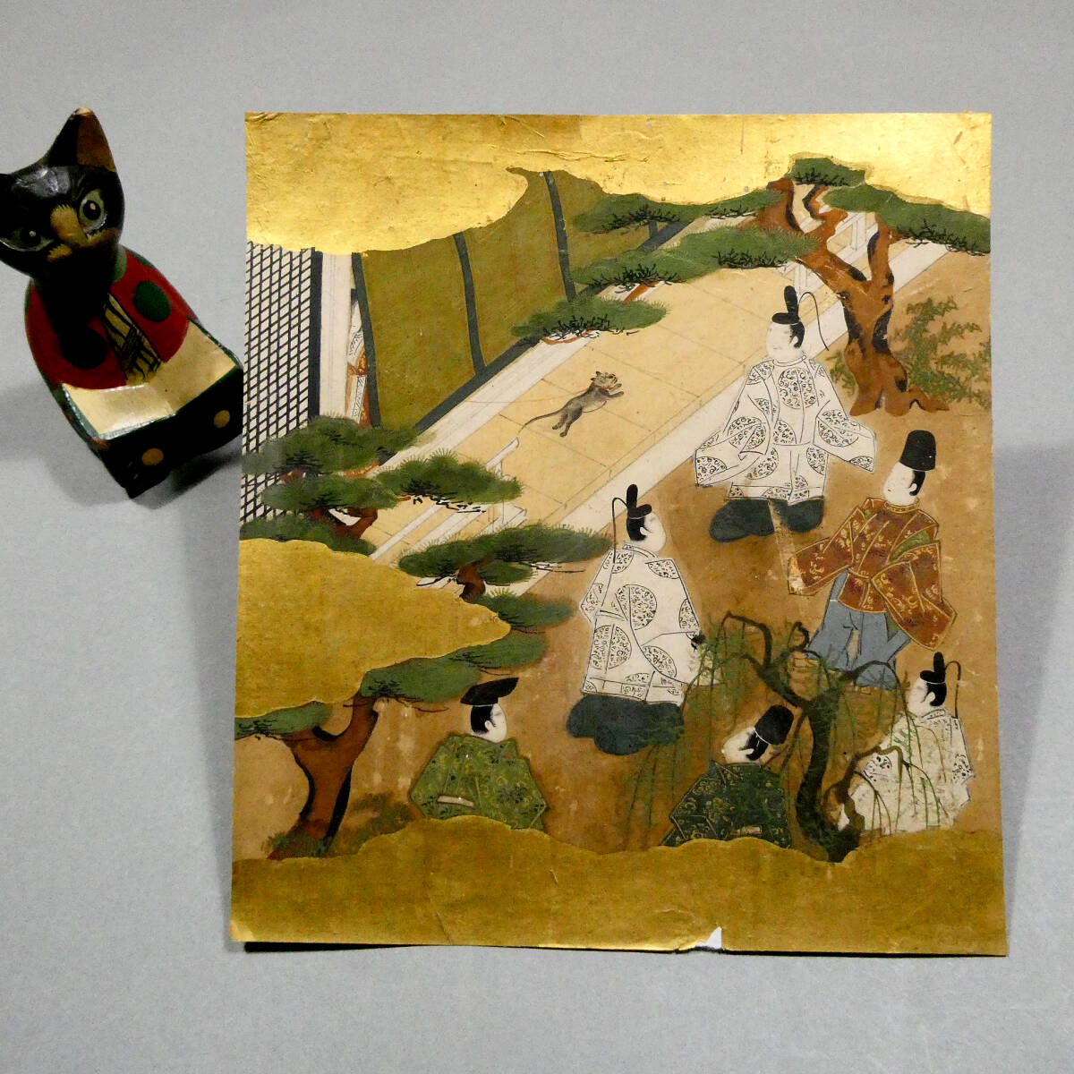 江戸前期 肉筆古画 奈良絵◇猫絵◇『源氏物語』若菜上◇柏木 女三宮の