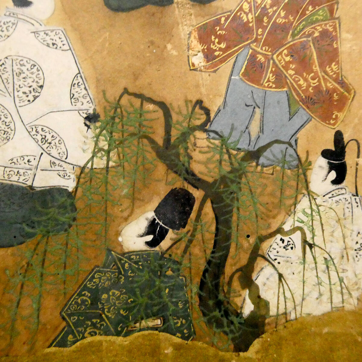 江戸前期 肉筆古画 奈良絵◇猫絵◇『源氏物語』若菜上◇柏木 女三宮の