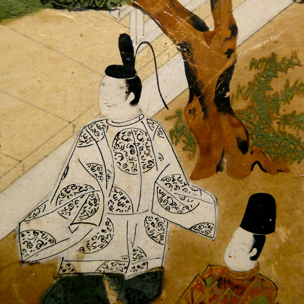 江戸前期 肉筆古画 奈良絵◇猫絵◇『源氏物語』若菜上◇柏木 女三宮の