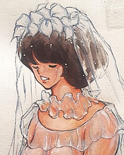 ○ あだち充 「みゆき」若松みゆき 直筆 カラーイラスト [ ファン
