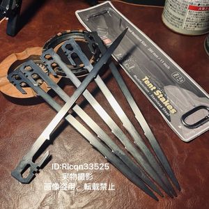 ステンレス鋼製 テントペグ 6本セット 強靭で耐久性抜群 アウトドア キャンプ用設営ペグ