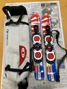 サロモン　子供用　 ショートスキー　グロム　L61 ケース付き　板一部欠け有り