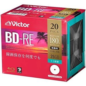 サイズ: 20枚 ビクター Victor くり返し録画用 ブルーレイディスク BD-RE 25GB 20枚 ホワ