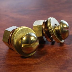 真鍮 ナンバーボルト ナット 2set 丸頭 黄銅 ブラス 旧車 ハーレー ダビッドソン パン シ