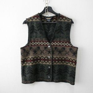 A129 90sビンテージ ウールリッチ ウールベスト USA製■1990年代製 表記Mサイズ レディー