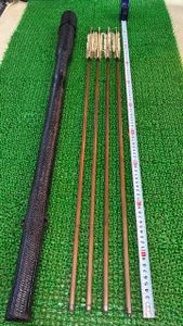 弓道　古い竹矢4本　矢筒おまけ　