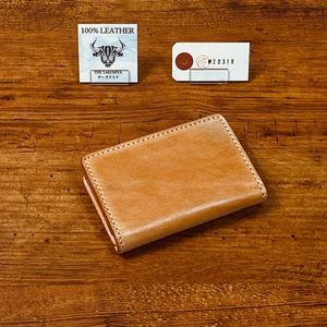 【オイルブラウン】ブライドルレザー メンズ 名刺入れ カード入れ 定期入れ ヌメ革 本革