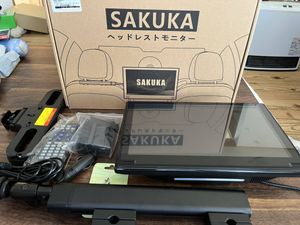 SAKUKA 11.6インチヘッドレストモニター 【ブラケット2個セット】iPhone/iPad用ケーブル