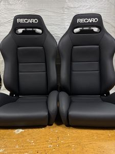 20.21. レカロ RECARO 2脚セット SR-3 黒フェイクレザー張り替え 張替え 張替 ブラックシ