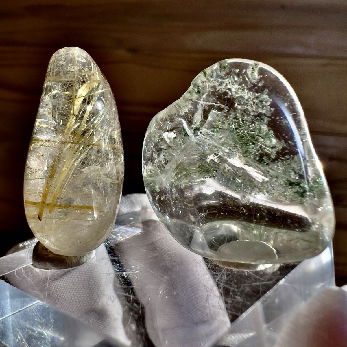 ガネーシュヒマール】【ルチル】2点セット ヒマラヤ水晶 クローライト