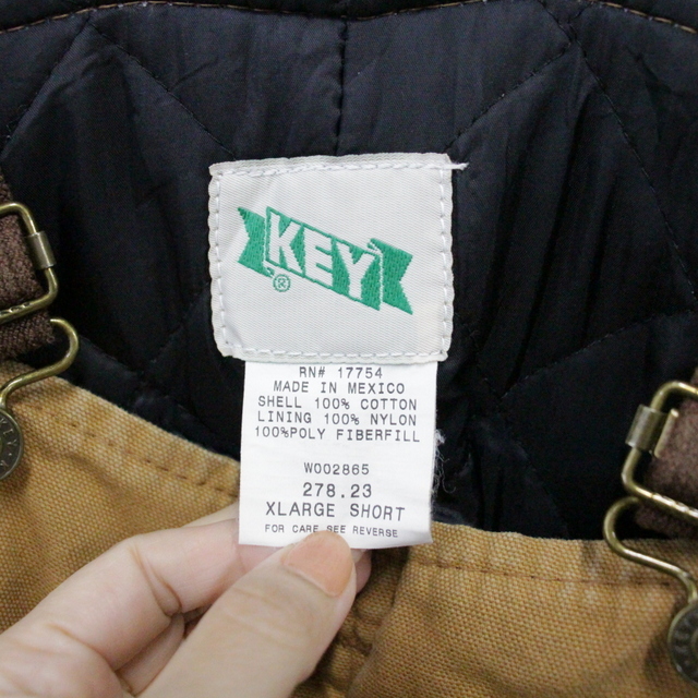 j443 90sビンテージ KEY ダックオーバーオール□1990年代製 表記XL