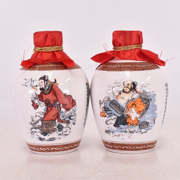 中国酒 ミニボトル 2本セット 参茸酒 /威士忌 陶器ボトル 150ml 28.5