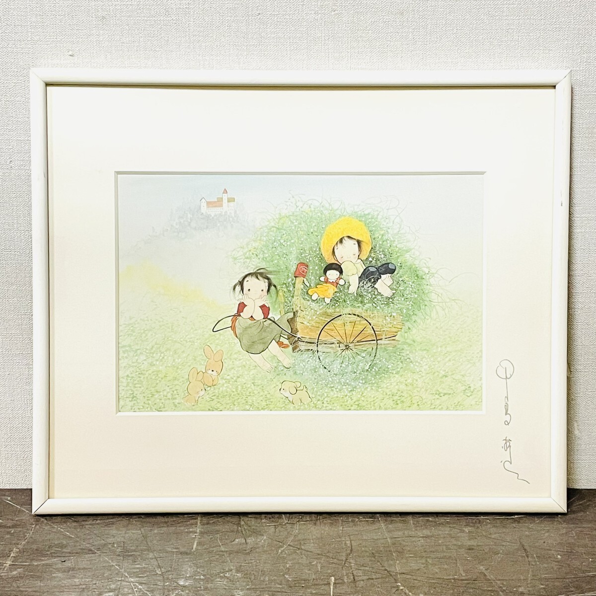 中島潔『春の夢』直筆サイン入り ポスター プリント 人物画 風景画 F3