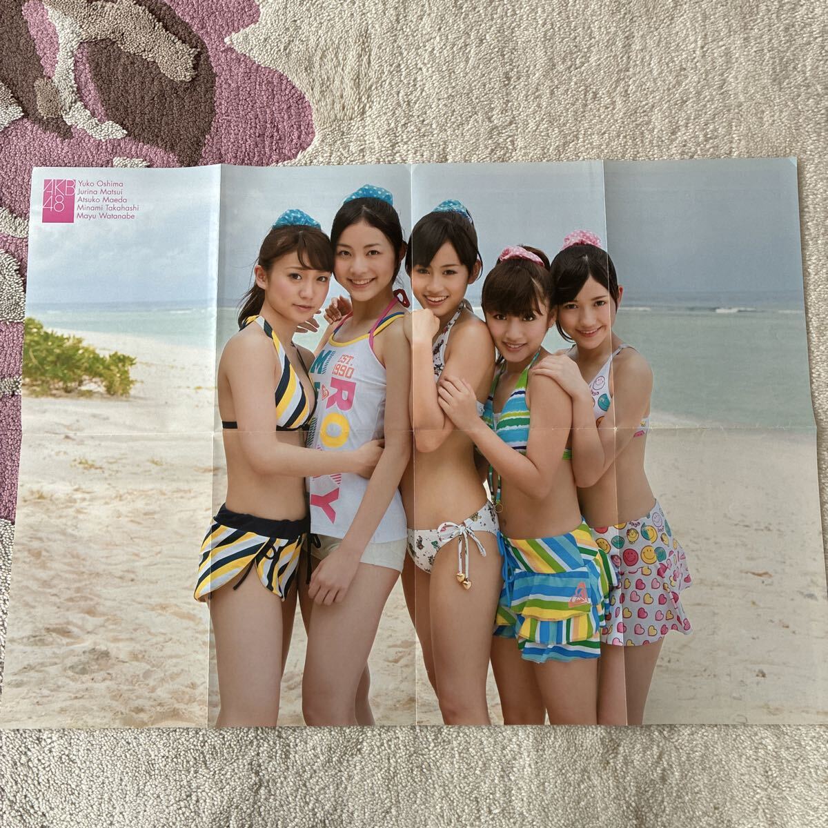 AKB48 ポニーテールとシュシュ 水着 ポスター 渡辺麻友 前田敦子 大島