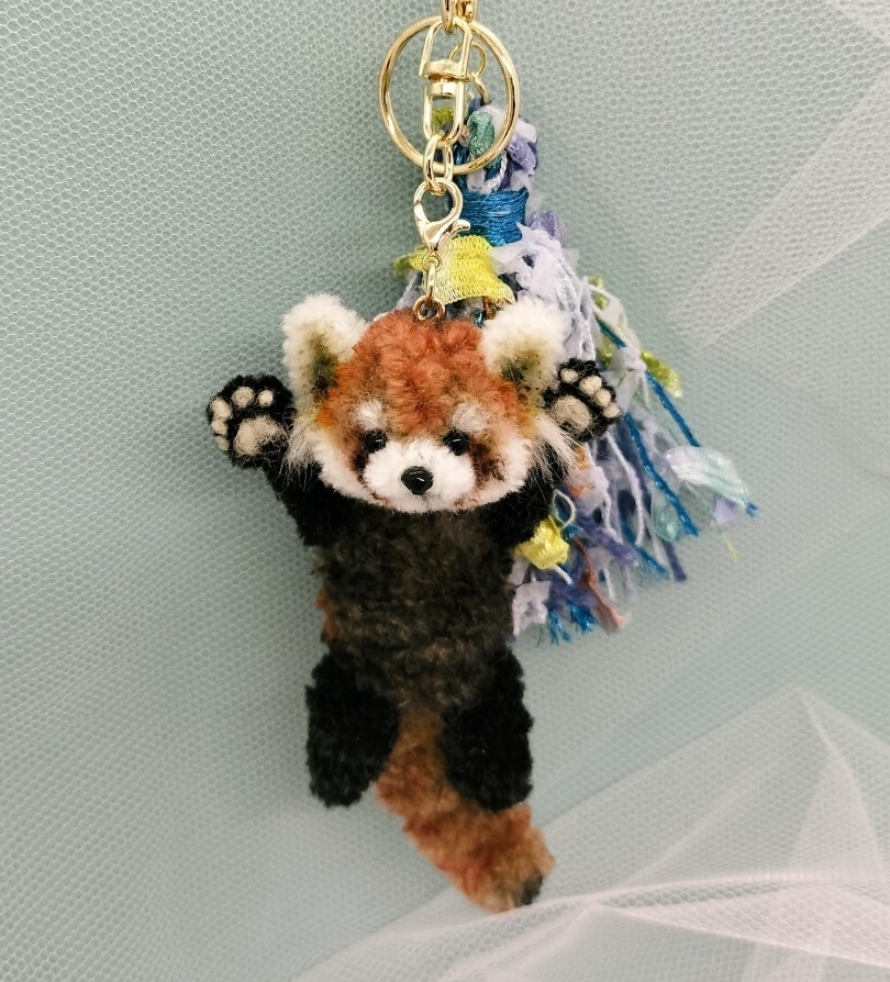 レッサーパンダ キーホルダー ハンドメイド モール ドール 羊毛