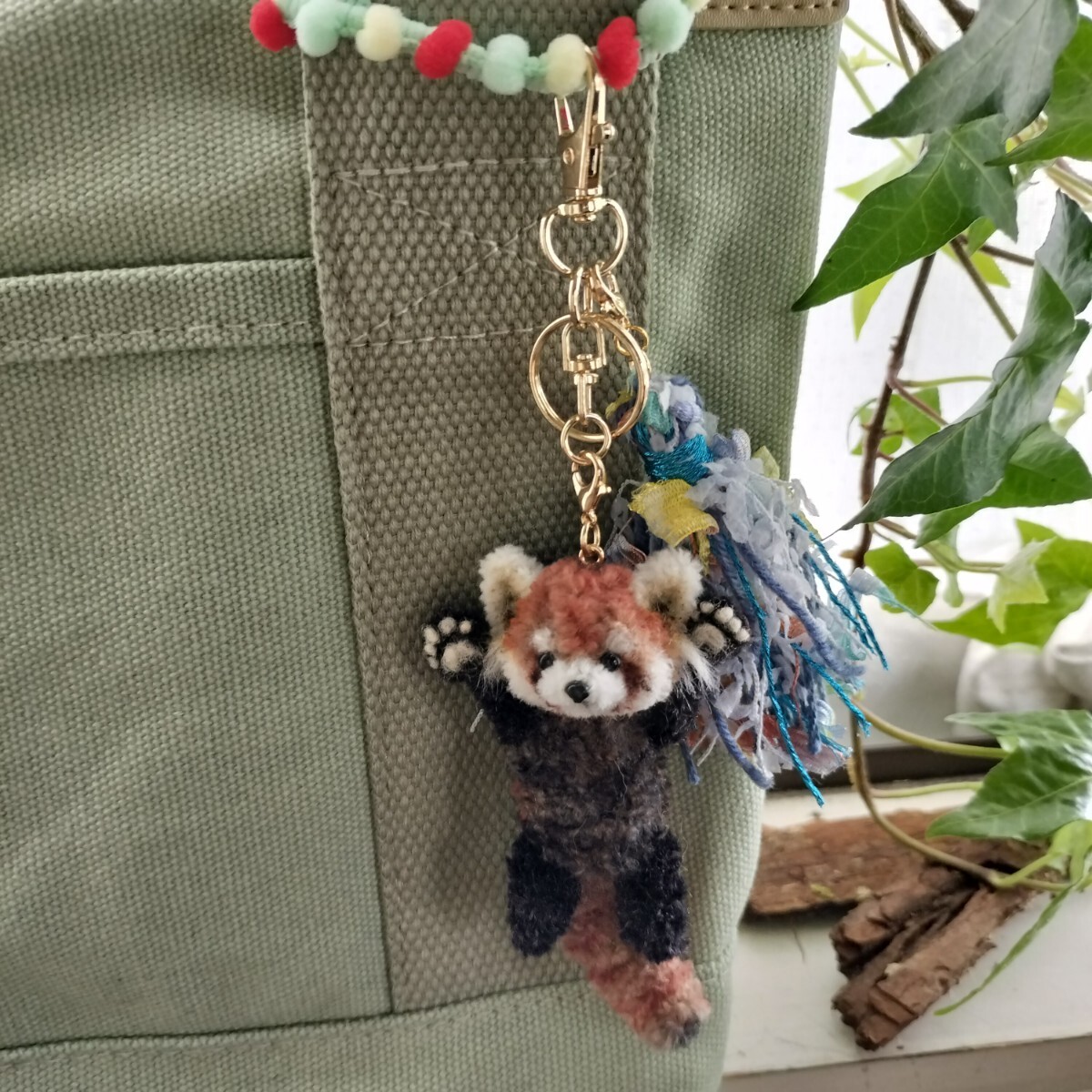 レッサーパンダ キーホルダー ハンドメイド モール ドール 羊毛