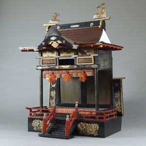 時代　雛御殿　雛道具 雛人形　セット　大正　昭和　木箱 蒔絵 御殿飾り雛」 | 日本玩具博物館