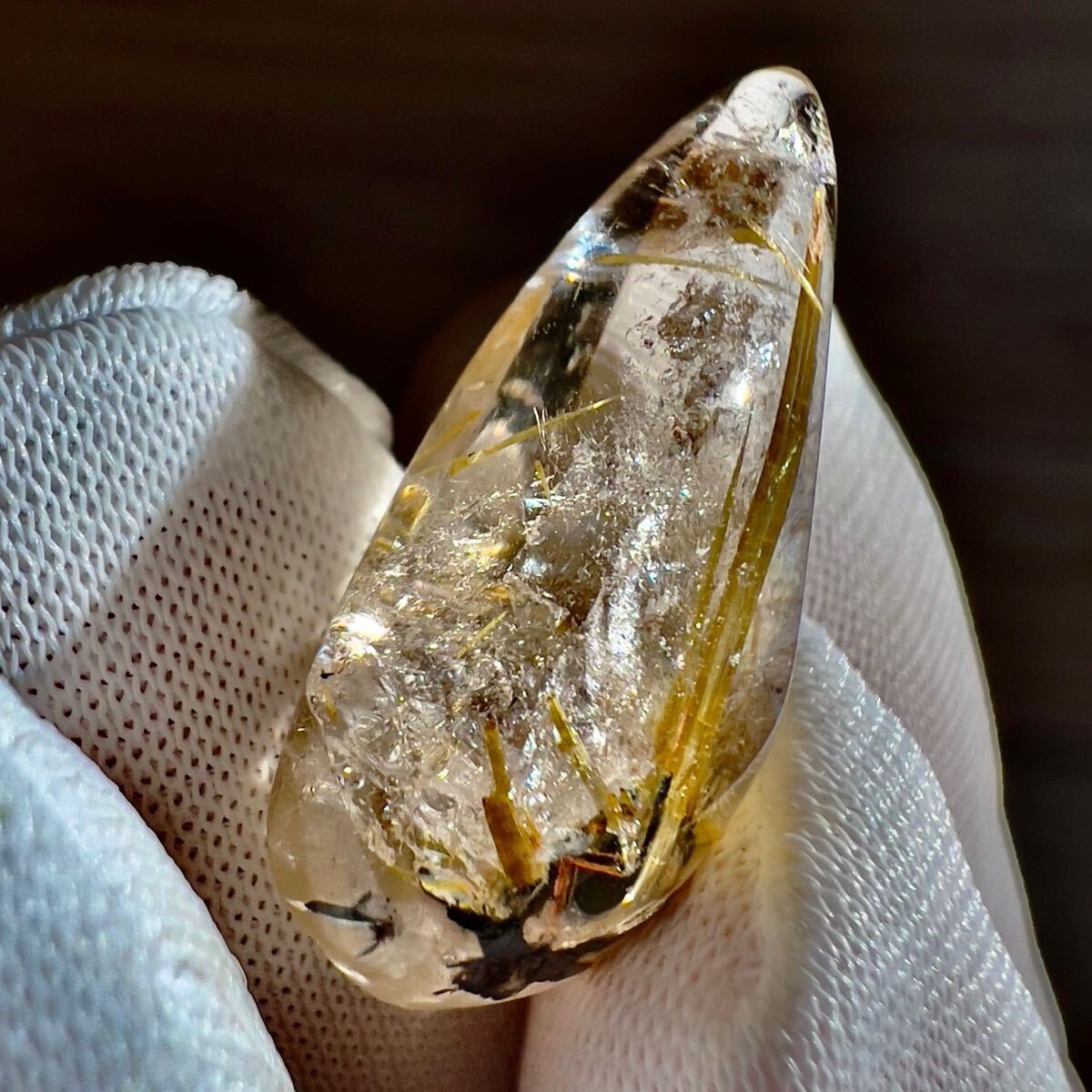 ゴールドルチルクォーツ ルチル 金紅石 針 水晶 クォーツ ルース 裸石