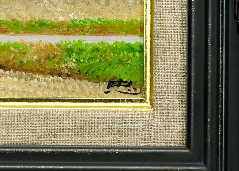 真作】【WISH】佐藤忠彦「みちのく秋色 山形県尾花沢」油彩 4号 紅葉