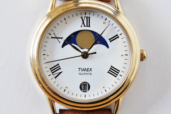 TIMEX クォーツ ムーンフェイズ メンズ腕時計 TIMEXタイメックス◇メンズ腕時計 ムーンフェイズ レア クォーツ