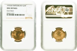 スイス20フラン金貨の値段と価格推移は？｜1件の売買データからスイス