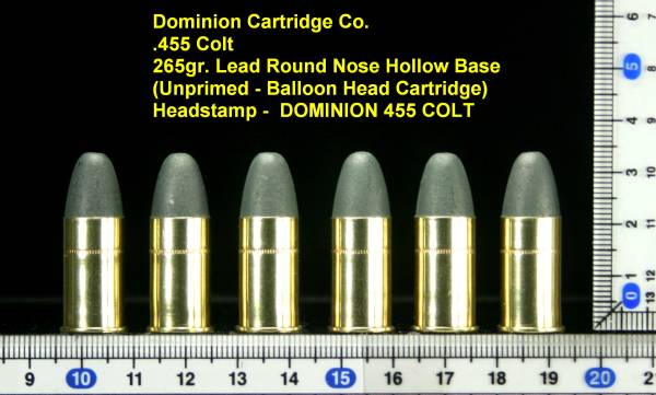 Dominion Cartridge Co. 455 Colt のダミーカートリッジ 6個です_1