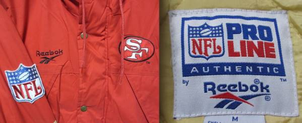 リーボック製 サンフランシスコ49ers ベンチコートユニフォーム 