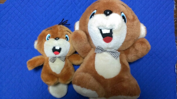 三菱 ビーバー エアコン 親子 ぬいぐるみ 大約30cm 昭和レトロ
