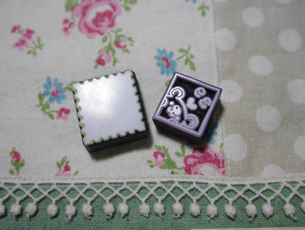 ハンドメイド消しゴムはんこ＊クマちゃん39はんこ＊切手風_2