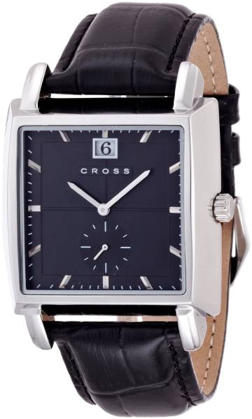 CROSS クロス メンズ時計 クォーツ 黒文字盤×革ベルト CR801401