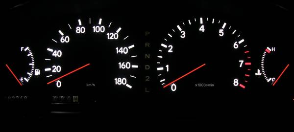 トヨタ JZS147 14 アリスト 純正 メーター スピードメーター① ☆JZS147 アリスト ☆純正メーター ☆白色LED照明加工済み☆(計器