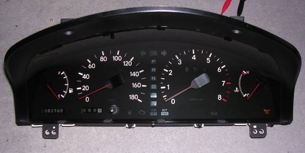 トヨタ JZS147 14 アリスト 純正 メーター スピードメーター① ☆JZS147 アリスト ☆純正メーター ☆白色LED照明加工済み☆(計器