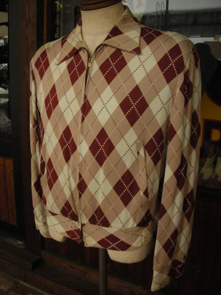 実物 50S ビンテージ ギャバジャン アーガイル/ファラオ 30S 40S(M 