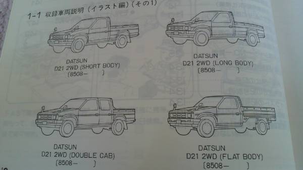 美品【日産】ダットサントラック＊D21型シリーズ＊部品カタログ