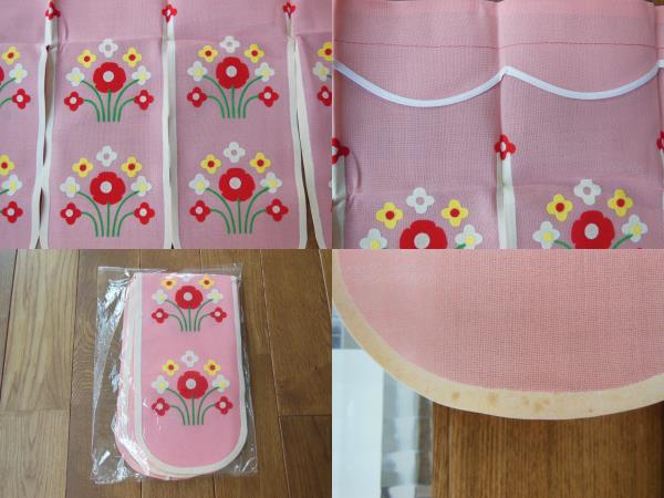 昭和レトロポップ*花柄*花*ピンク*のれん*暖簾*布*生地*可愛い♪(暖簾