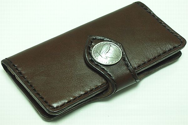 ハンドメイド iPhone5/iPhone5S高級レザーケース横開きK-1L
