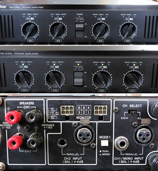 VOSS Victor PS-A754 業務用 4chパワーアンプ 中古動作品！！(パワー