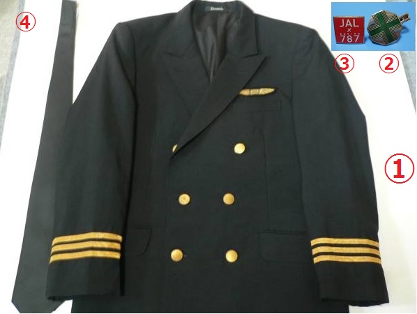 JAL日本航空パイロット制服 ユニフォーム 安全憲章ネクタイピンの入札