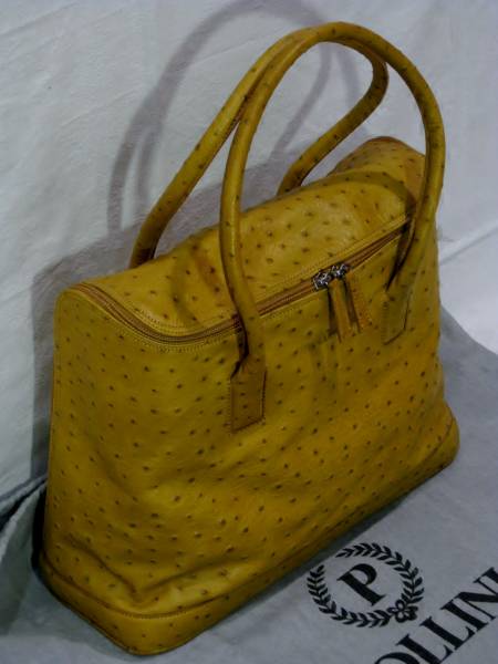 POLLINIポリーニイタリア製最高級オーストリッチバッグ美品20万 