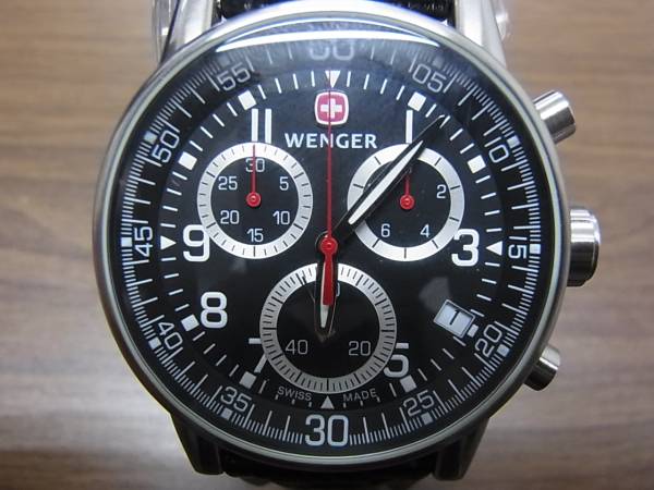 □ウェンガー クロノグラフ スイス製 7081X WENGER QZ(ウェンガー