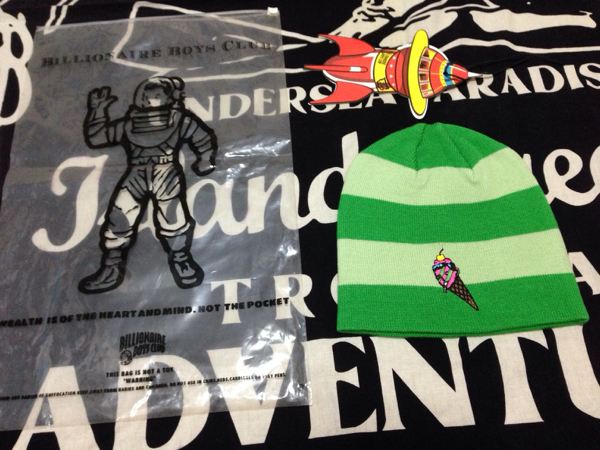 BBCアイスクリームボーイ黄緑系ボーダーニットキャップ新品送込