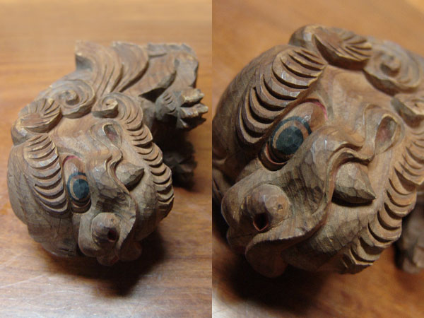 神社神輿/木鼻彫刻/獅子阿吽/木彫り(木工、竹工芸)｜売買された