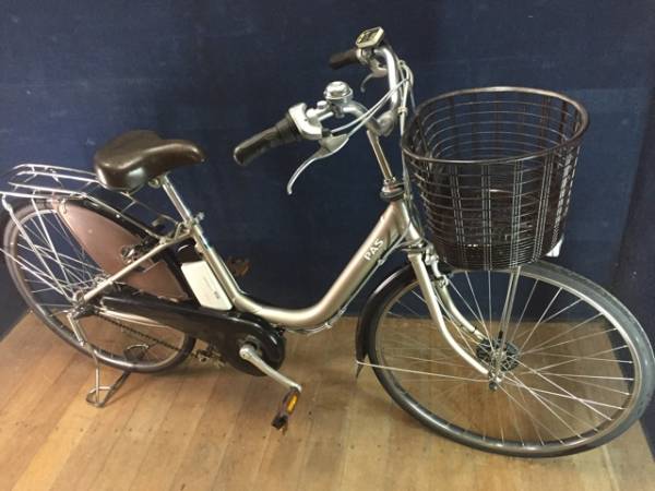 ヤマハ　電動自転車　PASリチウム　新基準　26　ゴールド