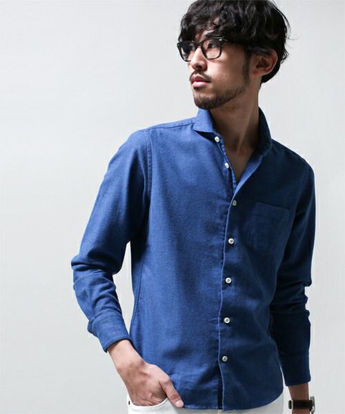 ナノユニバース イタリアンカラーサーモライト シャツ Mサイズ