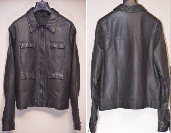 エディ着05SSディオールオム4ポケットレザージャケットDIORHOMME