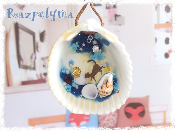 猫と海の風景 貝殻ネックレス 手書きイラスト 砂絵 ハンドメイド ネックレス ペンダント チョーカー 売買されたオークション情報 Yahooの商品情報をアーカイブ公開 オークファン Aucfan Com