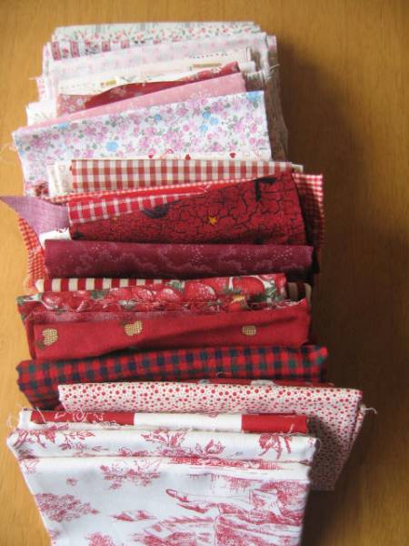 パッチワーク　布地　生地　赤　まとめ売り_1