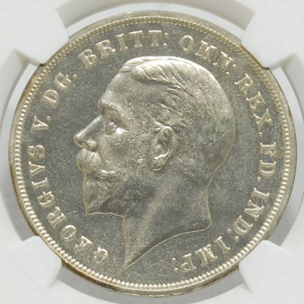 イギリス 1935 ジョージ5世 クラウン銀貨 NGC鑑定 MS64