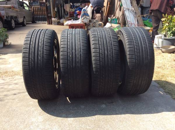TE37風ホイール4本 ブロンズ 15インチ 6.5J +39 195/50R15(ラジアル