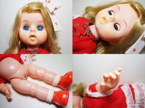 ☆昭和レトロ 歩行人形 スリープアイ 青目 金髪 41.5cm 女の子 